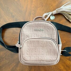 NWOT Steve Madden Blush Embossed Mini Backpack with Tassel